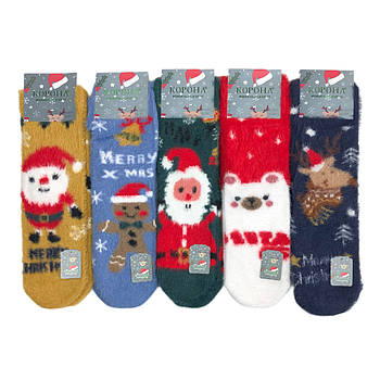 Норкові новорічні жіночі шкарпетки з кашеміром Корона р.32-37