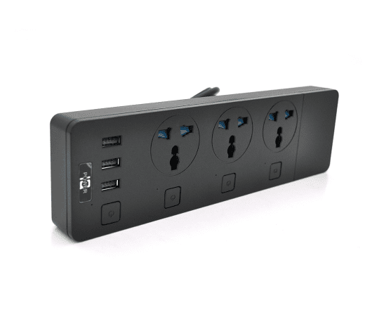 Сетевой фильтр ТВ-Т11, 3 розетки + 3 USB, с переключателем на каждую ...