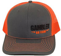 Бейсболка Gambler Richardson 112 Split Charcoal/Neon Orange Black Gambler Neon Orange Go Fish "Оригинал"