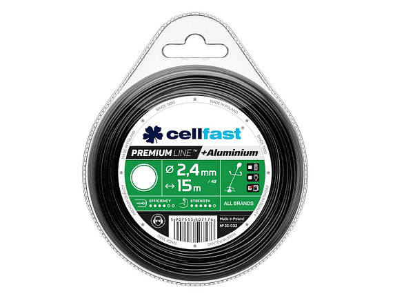 Лезо для тримера — кругле Cellfast 2,4 мм x 15 м Premium 35-033 — Целфаст Преміум, фото 1