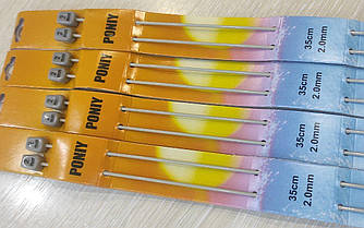 Спиці пряміі  тефлон  №2  35см  PONIY