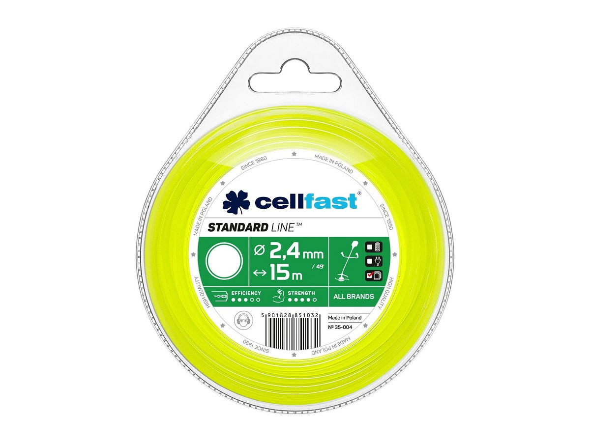 Лезо для тримера — кругле Cellfast 2,4 мм x 15 м 35-004 — Целфаст