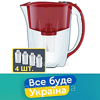 Фильтр-кувшин с 4 шт. картриджей для очистки воды, Аквафор ИДЕАЛ