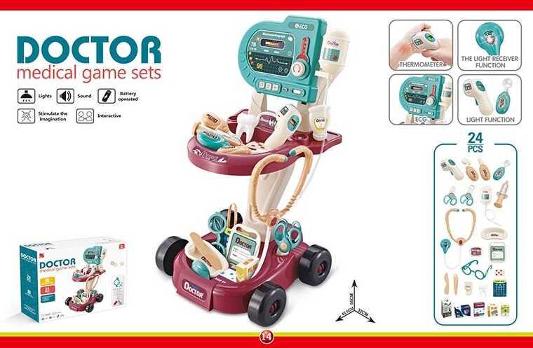 Набір лікаря дитячий 660-87 Апарат реанімації, 24 предмети, світло, звук, набір лікаря, фото 1