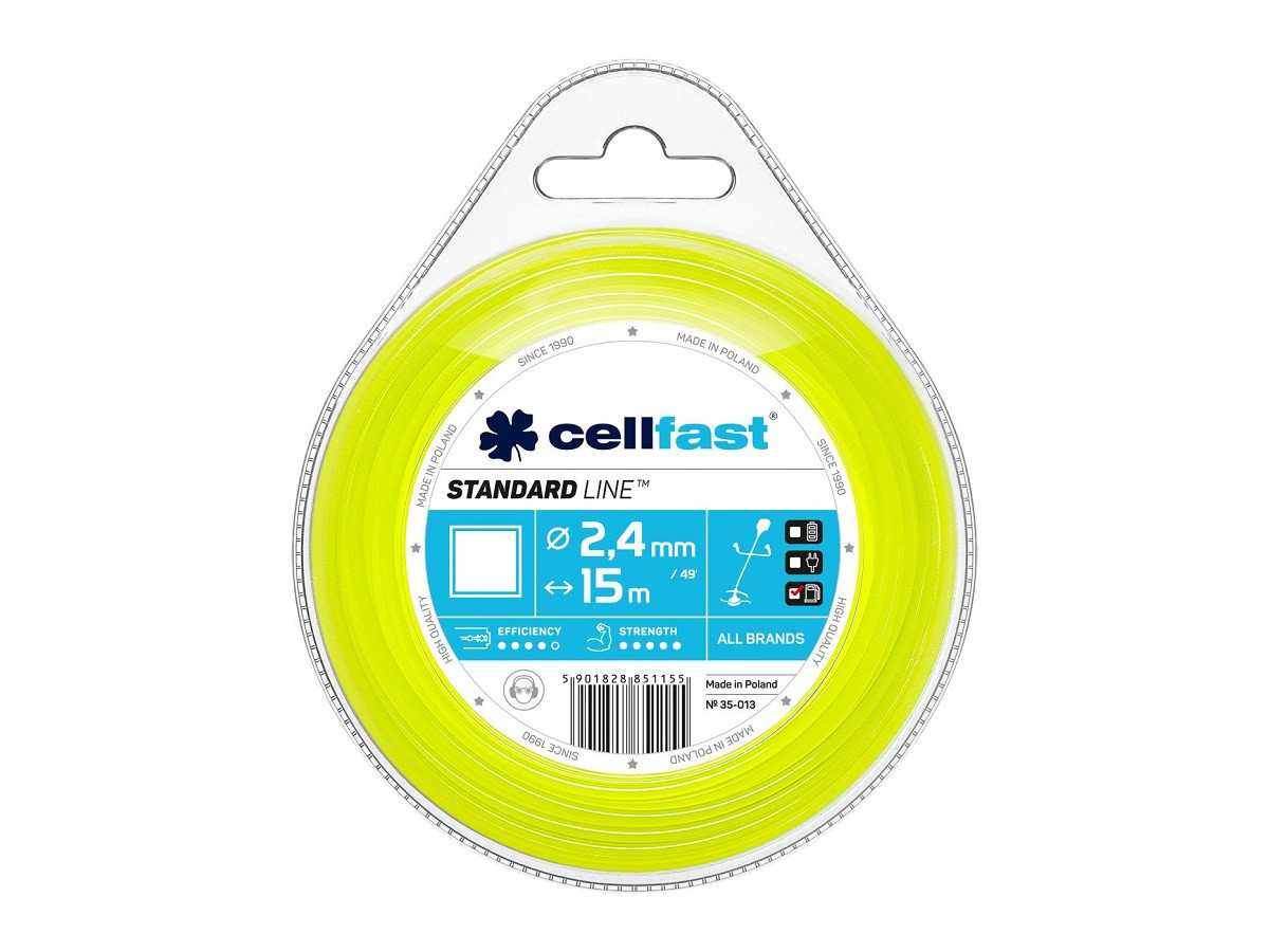 Лезо для тримера — квадратне Cellfast 2,4 мм x 15 м 35-013 — Целфаст