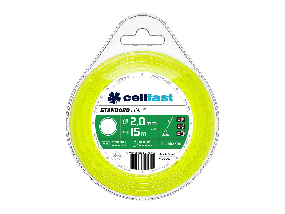 Лезо для тримера — кругле Cellfast 2,0 мм x 15 м 35-003 — Целфаст