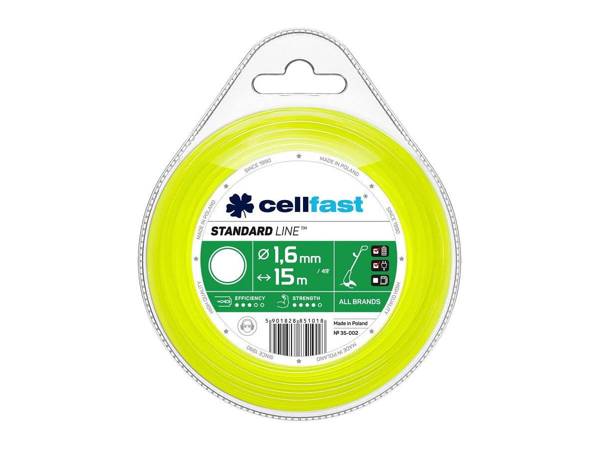 Лезо для тримера — кругле Cellfast 1,6 мм x 15 м 35-002 — Целфаст