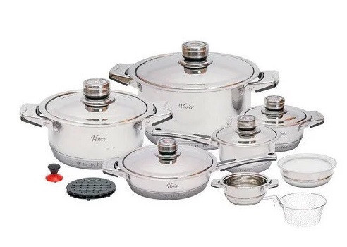 Набір кухонного посуду 19 предметів Benson BN-200 із нержавіючої сталі