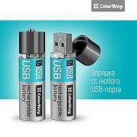 Акумулятор AA ColorWay HR6 Ni-MH 1200 mAh 1.5V (2pcs.) (CW-UBAA-02)