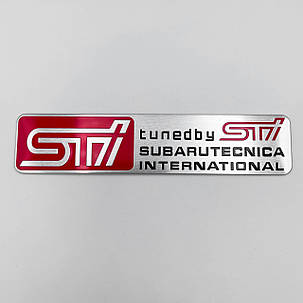 Металевий шильдик емблема STI Subarutecnica Internetional (Субару), фото 1
