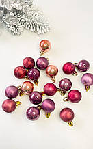 Новорічна Кулька 3 см перламутрова сливова МІХ