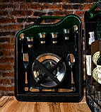 Каністра бар на 20 л у зеленому кольорі, з посудом на 4 персони - оригінальний подарунок чоловікові, шефу, товаришу, фото 4
