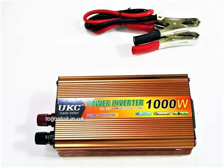 Авто інвертор 12V-220V перетворювач напруги 1000W UKC SSK AC/DC