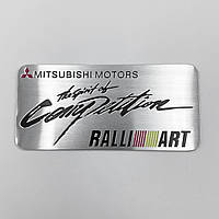 Металлический шильдик эмблема MITSUBISHI Motors (Митсубиси) RALLI ART