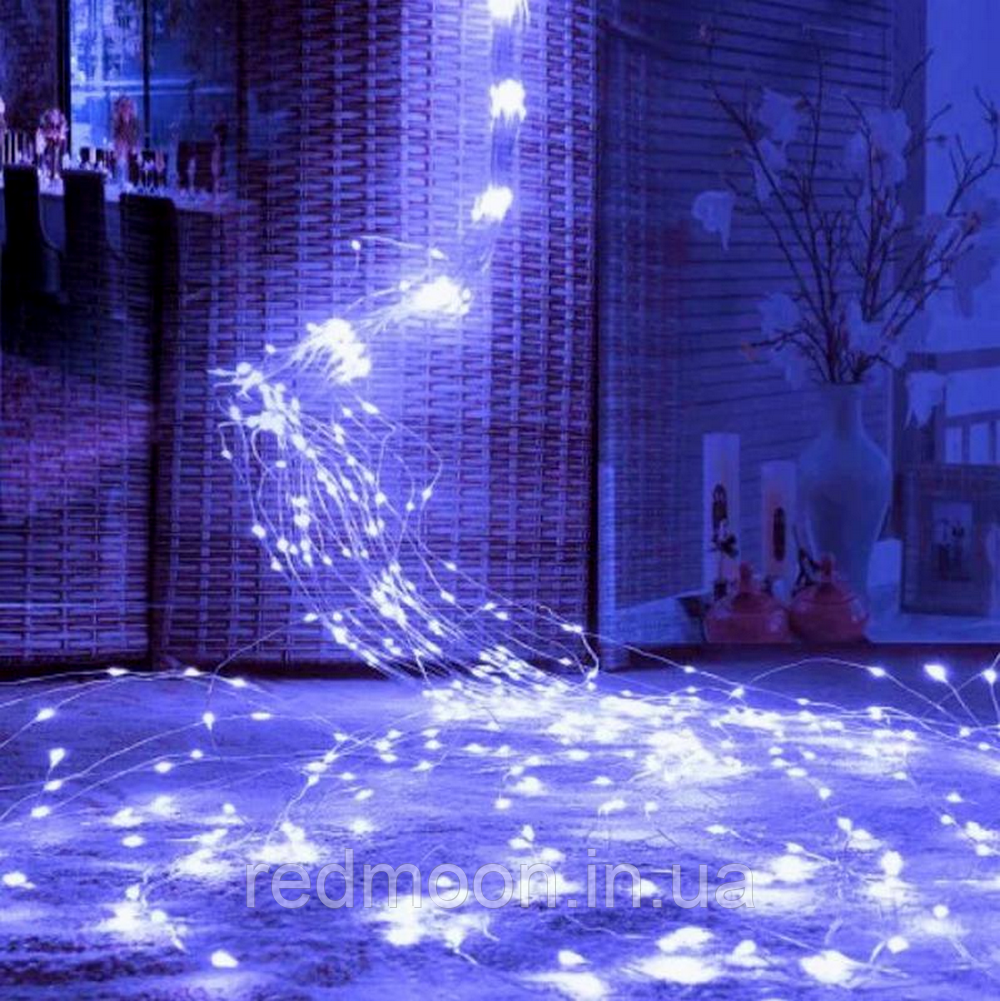 Гірлянда "Кінський хвіст" Крапля роси, 3м, 220В, 300 LED, Синя / Світлодіодна новорічна гірлянда