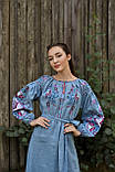 Ніжна блакитна сукня вишиванка з льону "Птаха", арт.4610-к, фото 5