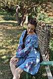 Ніжна блакитна сукня вишиванка  з льону "Птаха", арт.4610-к, фото 6