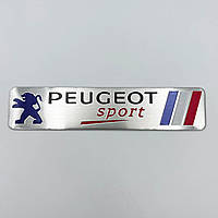 Металлический шильдик эмблема Peugeot Sport (Пежо) и Флаг Франции