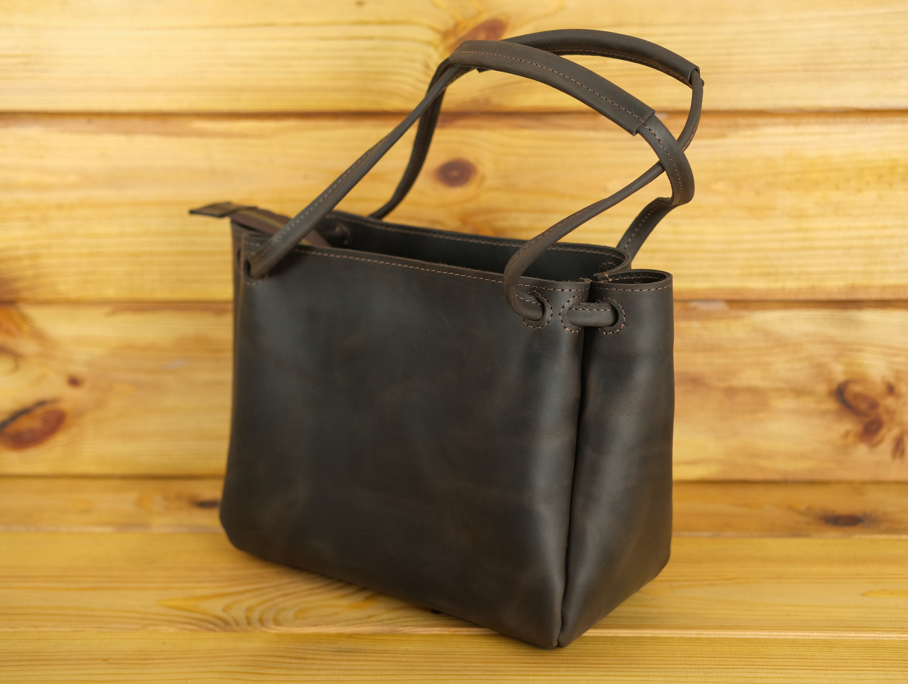 Жіноча сумка Роуз з натуральної шкіри колір Шоколад