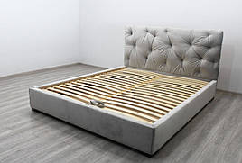 Ліжко двоспальне з підйомним механізмом в спальню Дерево/Тканина Луна 160х200 Шик-Галичина