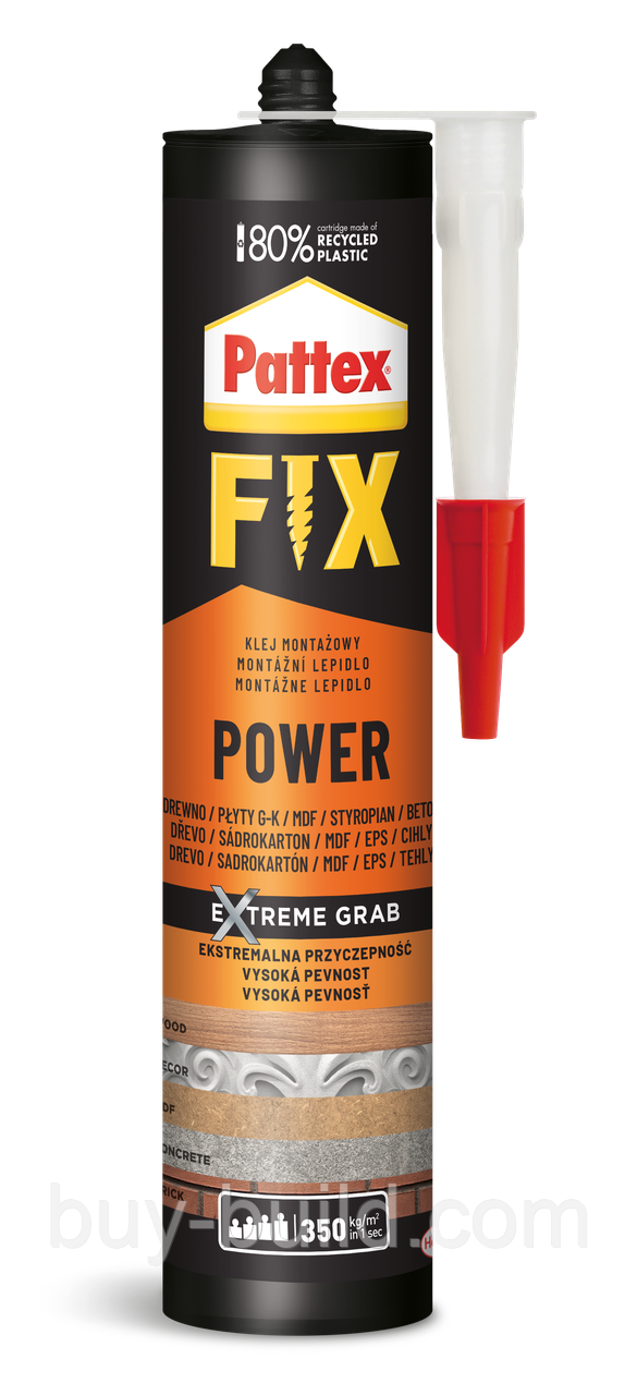 Рідкі цвяхи Pattex Fix Power клей монтаж 385г