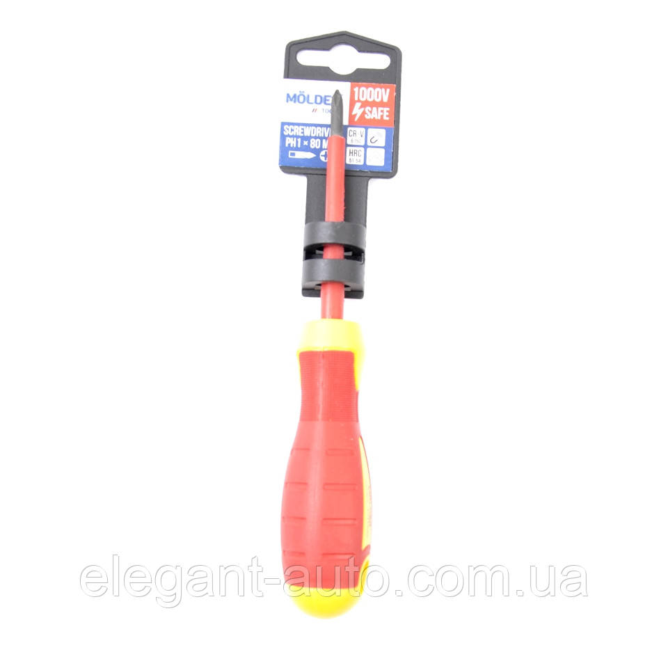 Викрутка - хрестова діелектрична 1*80 VDE 1000B "Molder" (МТ35105)