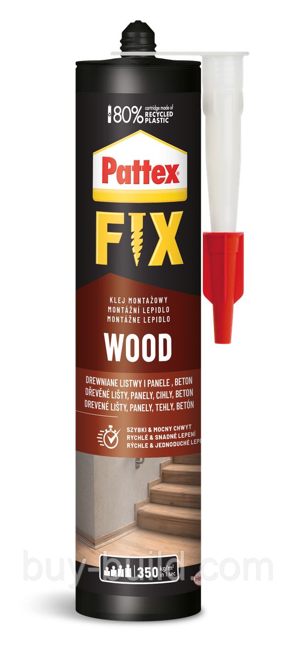 Рідкі цвяхи Pattex Fix Wood клей монтаж 385г