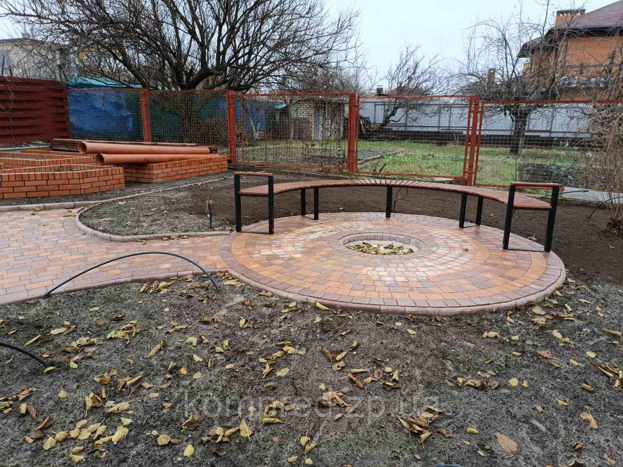 Лавка садово-паркова Півколо чорна 1500*400*450 Kompred OL633