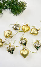Підвіска на ялинку "серце" золоте 4.5 см