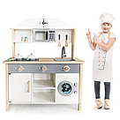 Дитяча дерев'яна кухня іграшкова Ecotoys TL89041 для дітей від 3 років біла з сірим, фото 2
