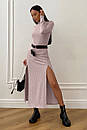 Довга облягаюча сукня з турецького трикотажу з розрізами Рената хакі 40 42 44 46 48 50 розмір, фото 4