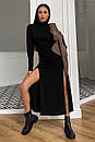 Довга облягаюча сукня з турецького трикотажу з розрізами Рената хакі 40 42 44 46 48 50 розмір, фото 8