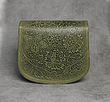 Унікальна шкіряна сумка через плече, модель "Квітка", фото 4