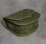 Унікальна шкіряна сумка через плече, модель "Квітка", фото 6