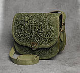 Унікальна шкіряна сумка через плече, модель "Квітка", фото 2