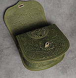 Унікальна шкіряна сумка через плече, модель "Квітка", фото 5