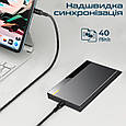 Кабель Promate PowerBolt240-2M USB Type-C to USB Type-C 240W PD 2 м Black (powerbolt240-2m.black), фото 3