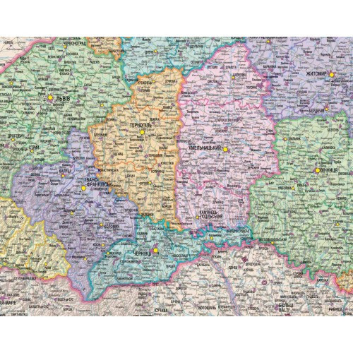Україна. Політико-адміністративна карта, м-б 1:1 000 000 (на картоні ...