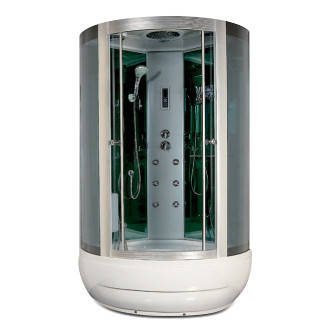 F35-3, Miracle, гідробокс з КПК, 115 х 115 см, рама сатин, скло сіре, фото 1