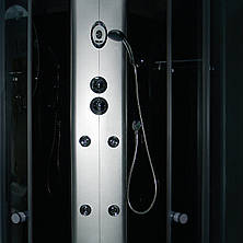 TMS-885/40, Fabio, гідробокс з КПК, 100 х 100 см, рама сатин, скло сіре, заднє скло чорне, фото 2