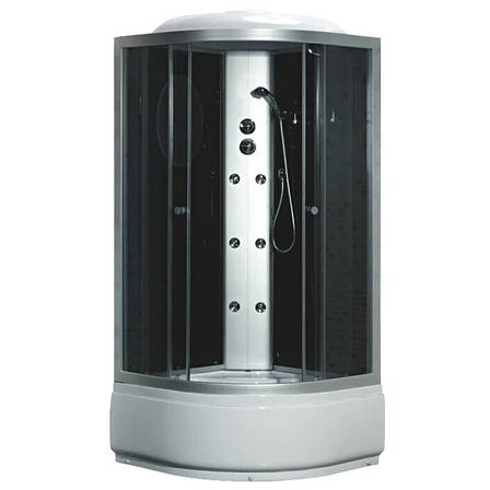 TMS-885/40, Fabio, гідробокс 90 х 90 см, рама сатин, скло сіре, заднє скло чорне, фото 1