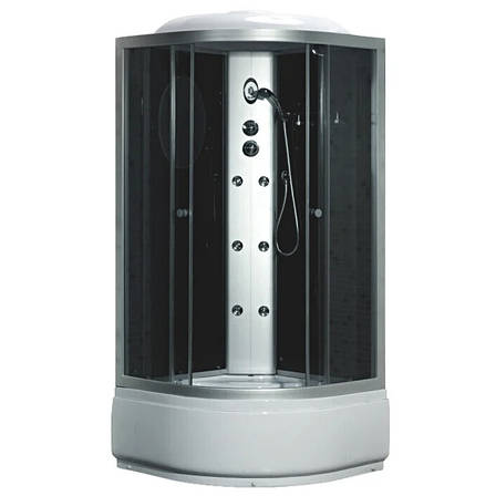 TMS-885/40, Fabio, гідробокс з КПК, 90 х 90 см, рама сатин, скло сіре, заднє скло чорне, фото 1