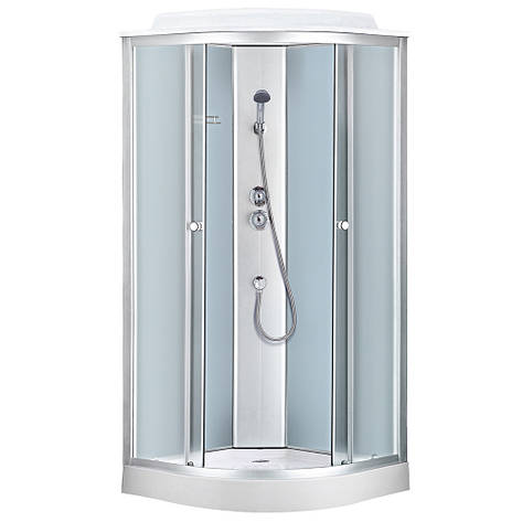 6690A/15, Sansa, гідробокс 90 х 90 см, рама сатин, скло фабрік, заднє скло біле, фото 1