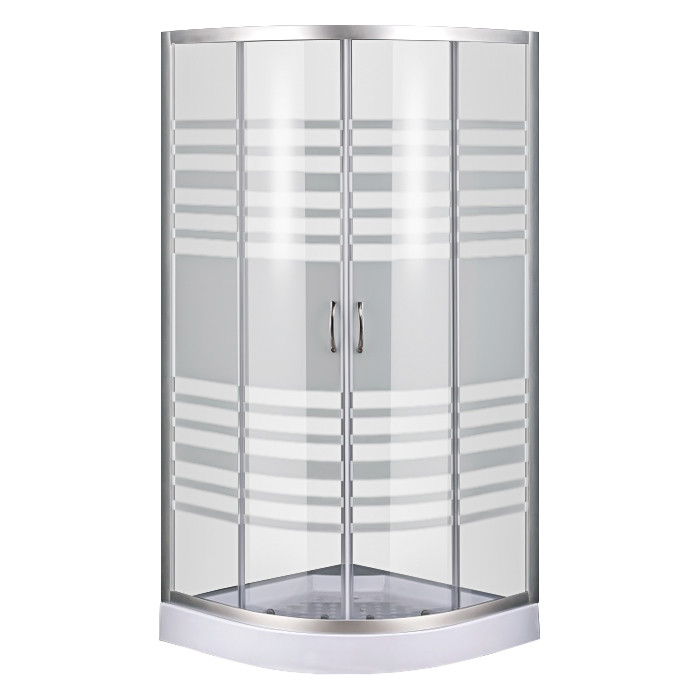 S-90/15 (2), Sansa, душова кабіна 90 х 90 см, рама сатин, скло прозоре-lines