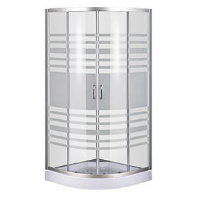 S-90/15 (2), Sansa, душова кабіна 90 х 90 см, рама сатин, скло прозоре-lines, фото 1