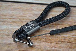 Стильный Кожаный брелок с логотипом Volvo цвет Черный