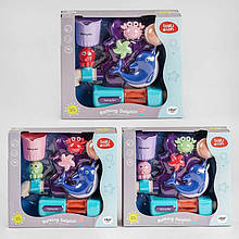 Іграшка у ванну на присосках, водний млин, крабик, дельфінчик, осмижок, Y 8610