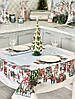 Новорічна гобеленова скатертина різні розміри тканинна Limaso Лімасо різдвяна Санта VILLAGE 137*137 см, фото 5