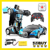 Машинка-трансформер Robot Car з пультом. Машинка на радіокеруванні Синій