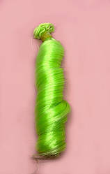 Волосся для ляльок, термостійке, римського типу, колір салатовий(№64), довжина 15 см